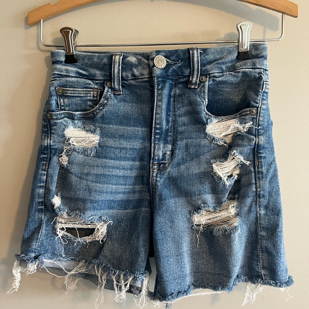 American Eagle distressed high waist cut off shorts size 2